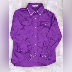 Girls Pearl Snap Shirt with Rhinestones
